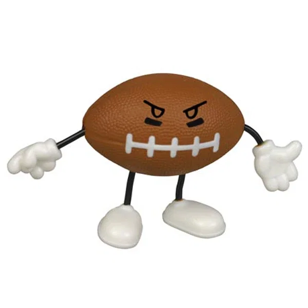 Football shaped stress reliever figure, 2 inch diameter x 3 inches