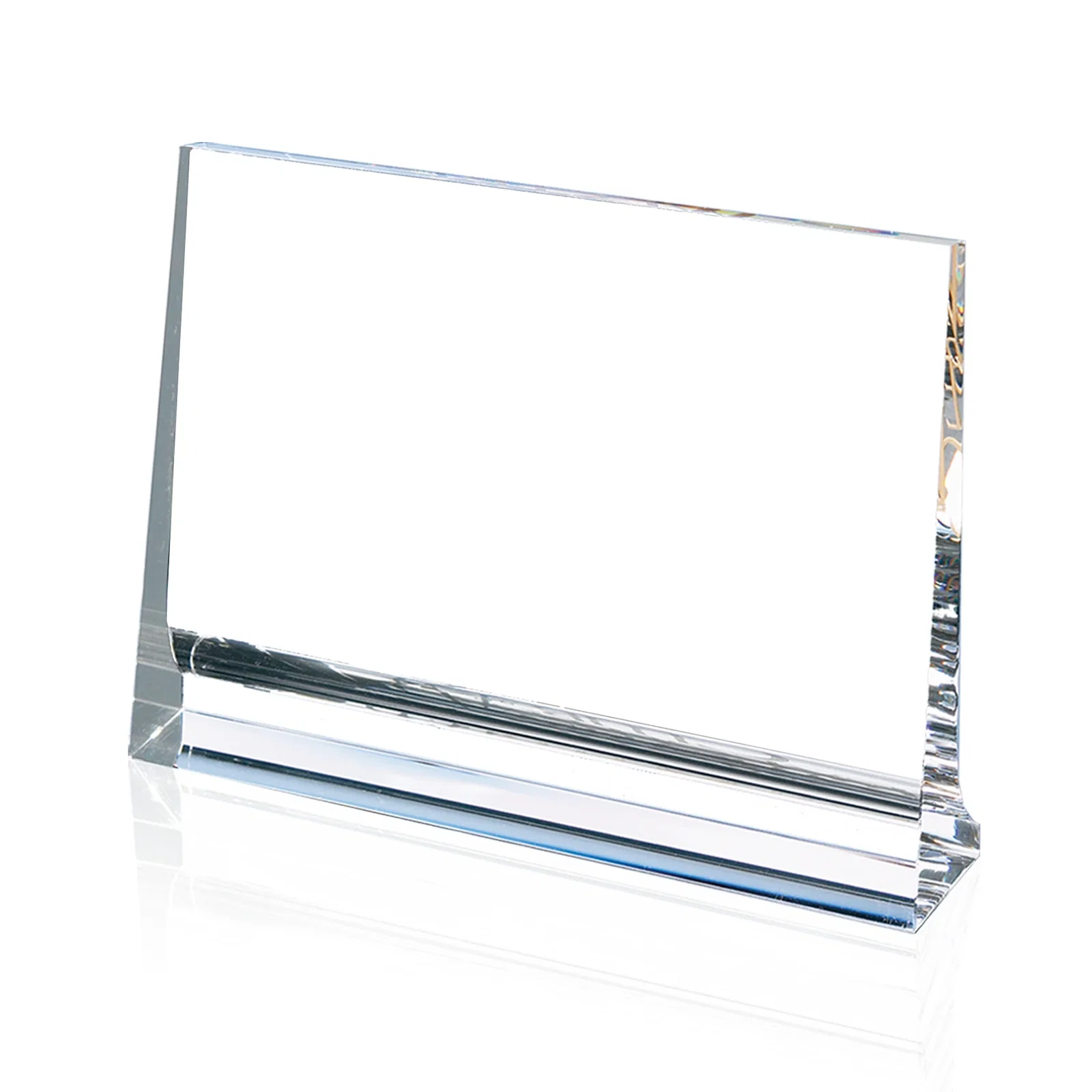 Custom Optical Crystal Horizontal Plaque with a Backward-Sloping Face for donor appreciation