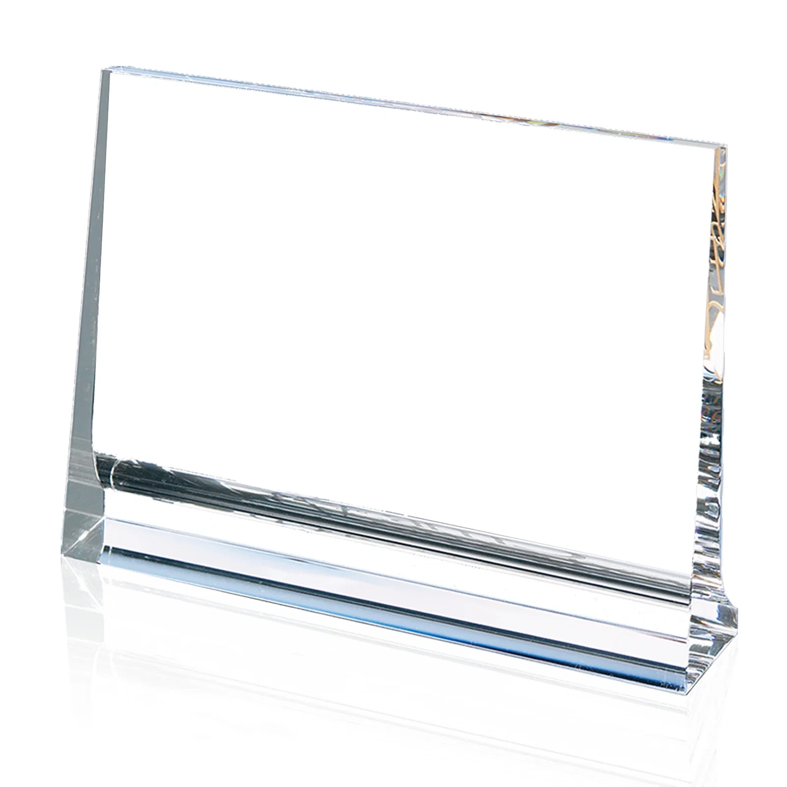 Custom Optical Crystal Horizontal Plaque with a Backward-Sloping Face for safety achievement programs