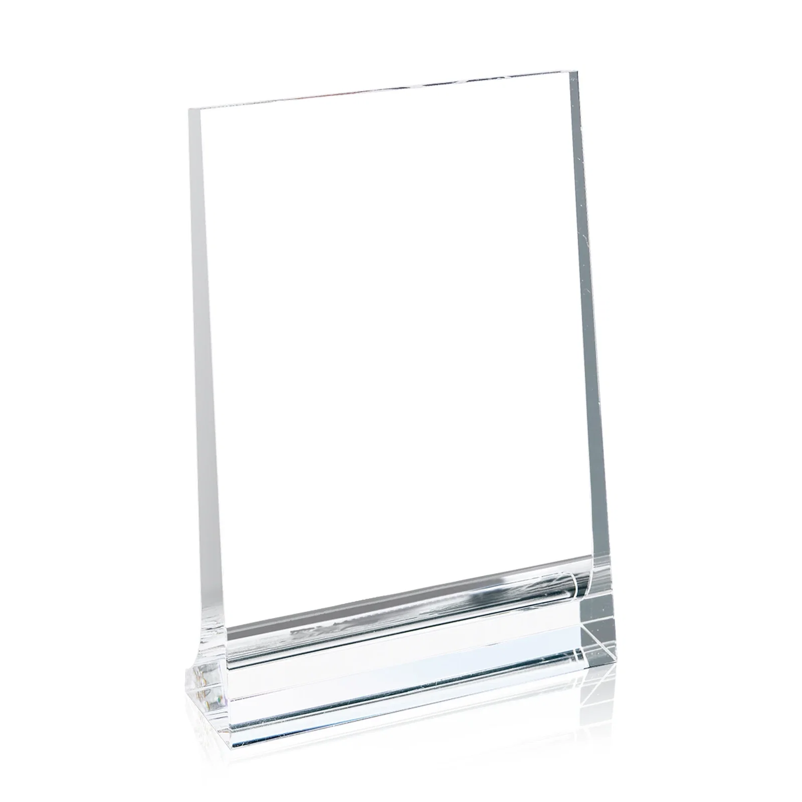Custom Optical Crystal Vertical Plaque with a Backward-Sloping Face for donor appreciation