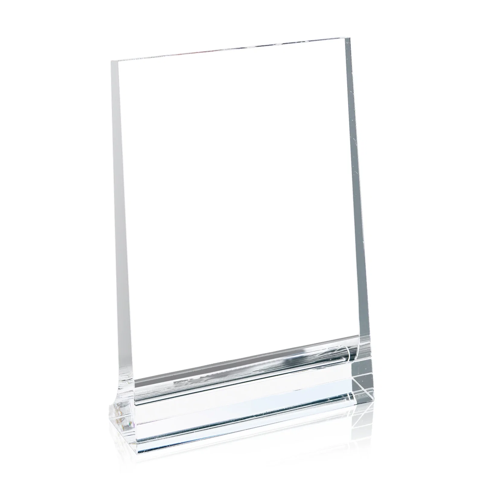 Custom Optical Crystal Vertical Plaque with a Backward-Sloping Face for graduation ceremonies