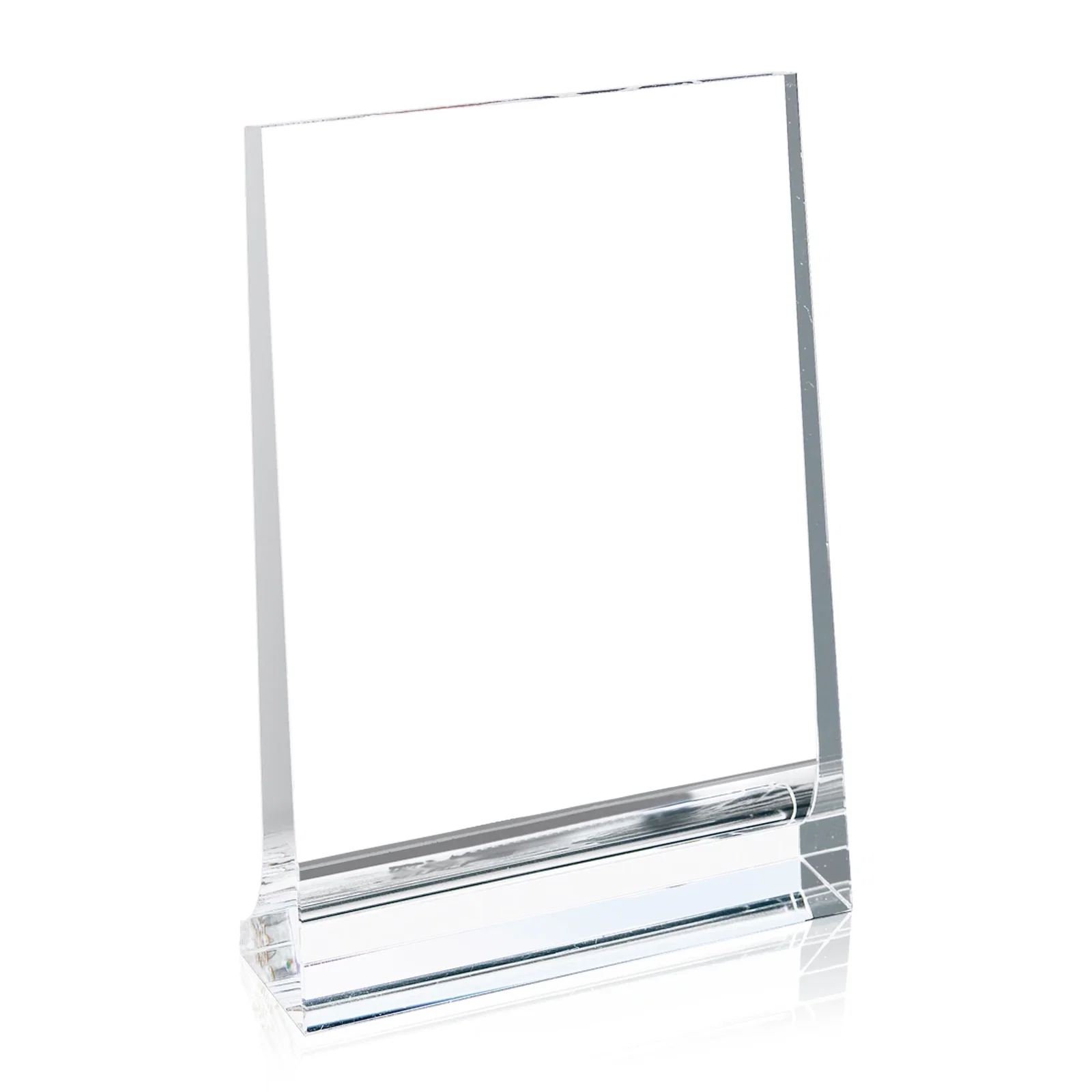 Custom Optical Crystal Vertical Plaque with a Backward-Sloping Face for safety achievement programs