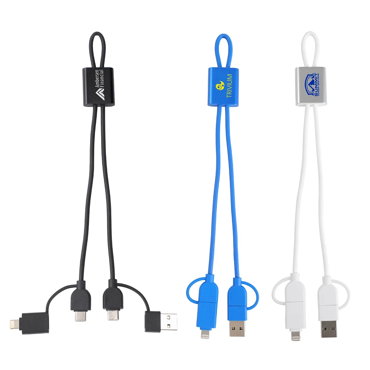 Custom Forge 4-in-1 Data & Fast Charging Cable, front view of the branded 60W cable
