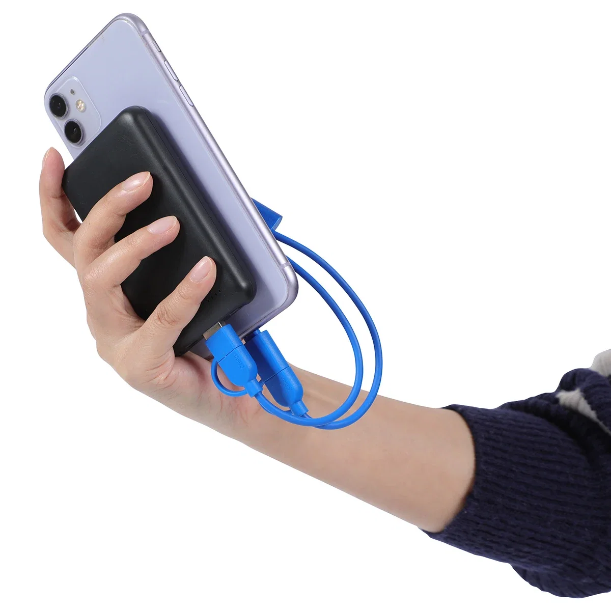 Forge 4-in-1 Data & Fast Charging Cable coiled, showing the compact wrap of the cable