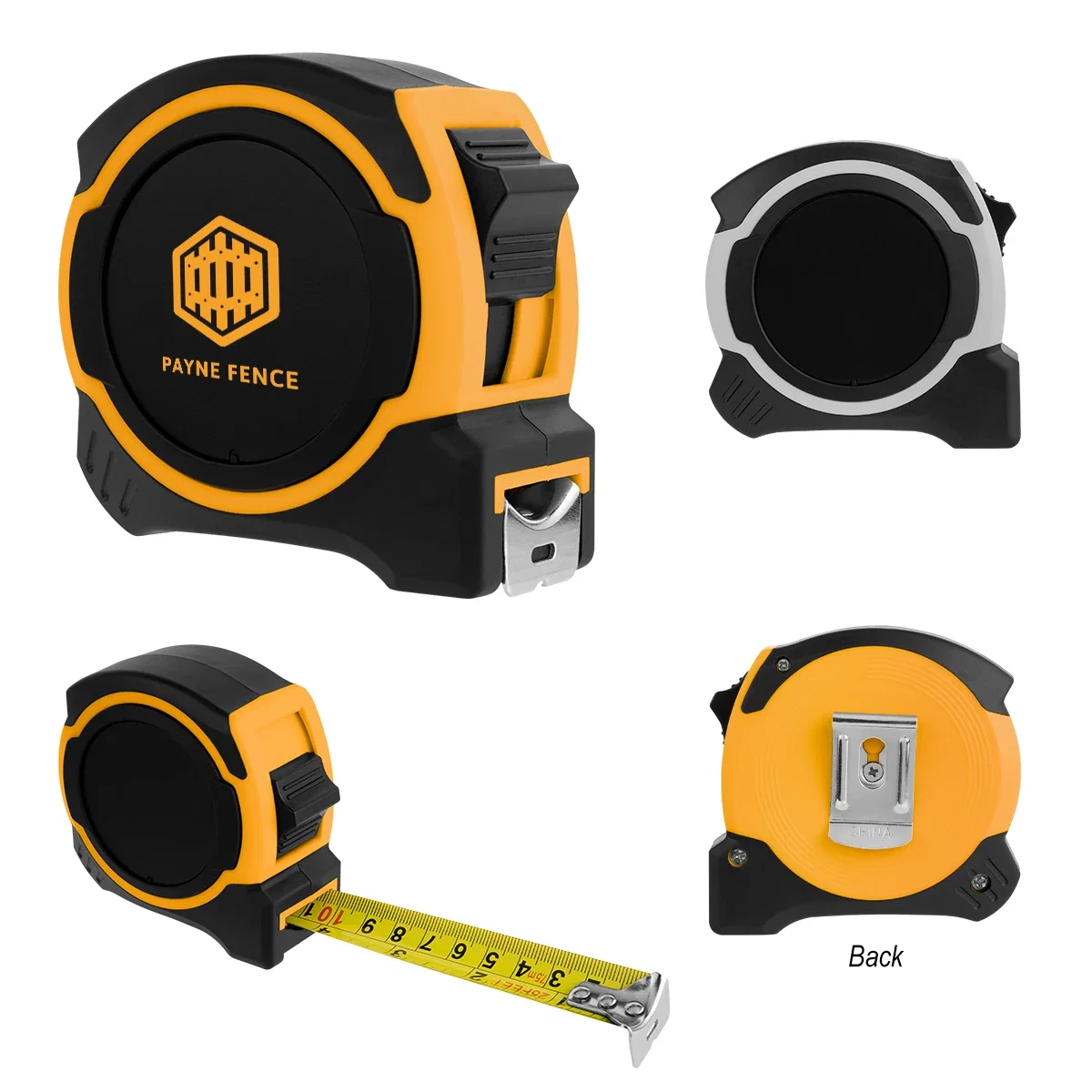 Recycled tape measure that fits in a three inch palm