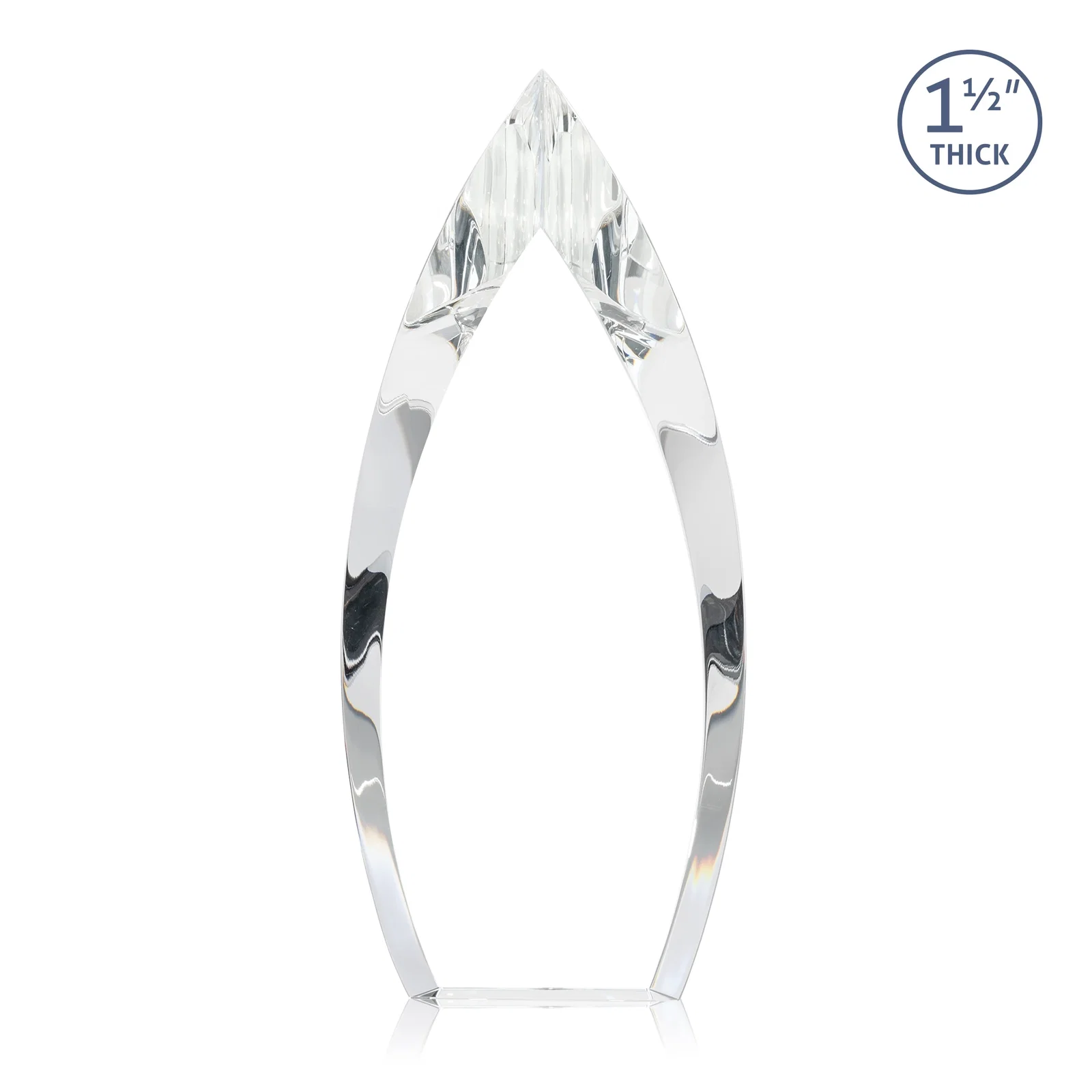 Personalized Optical Crystal Teardrop Award With Color-Accent Base, awards for employee recognition