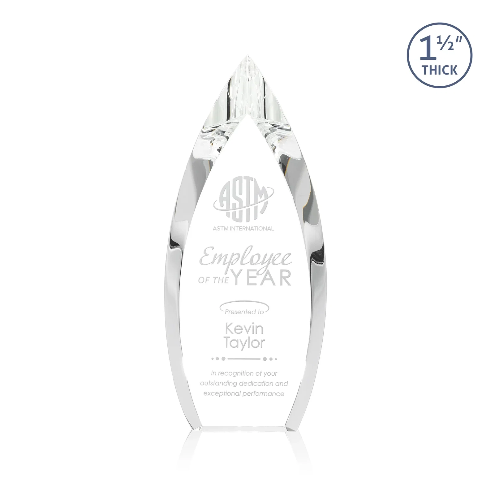 Custom Optical Crystal Teardrop Award With Color-Accent Base, awards for sales achievement awards