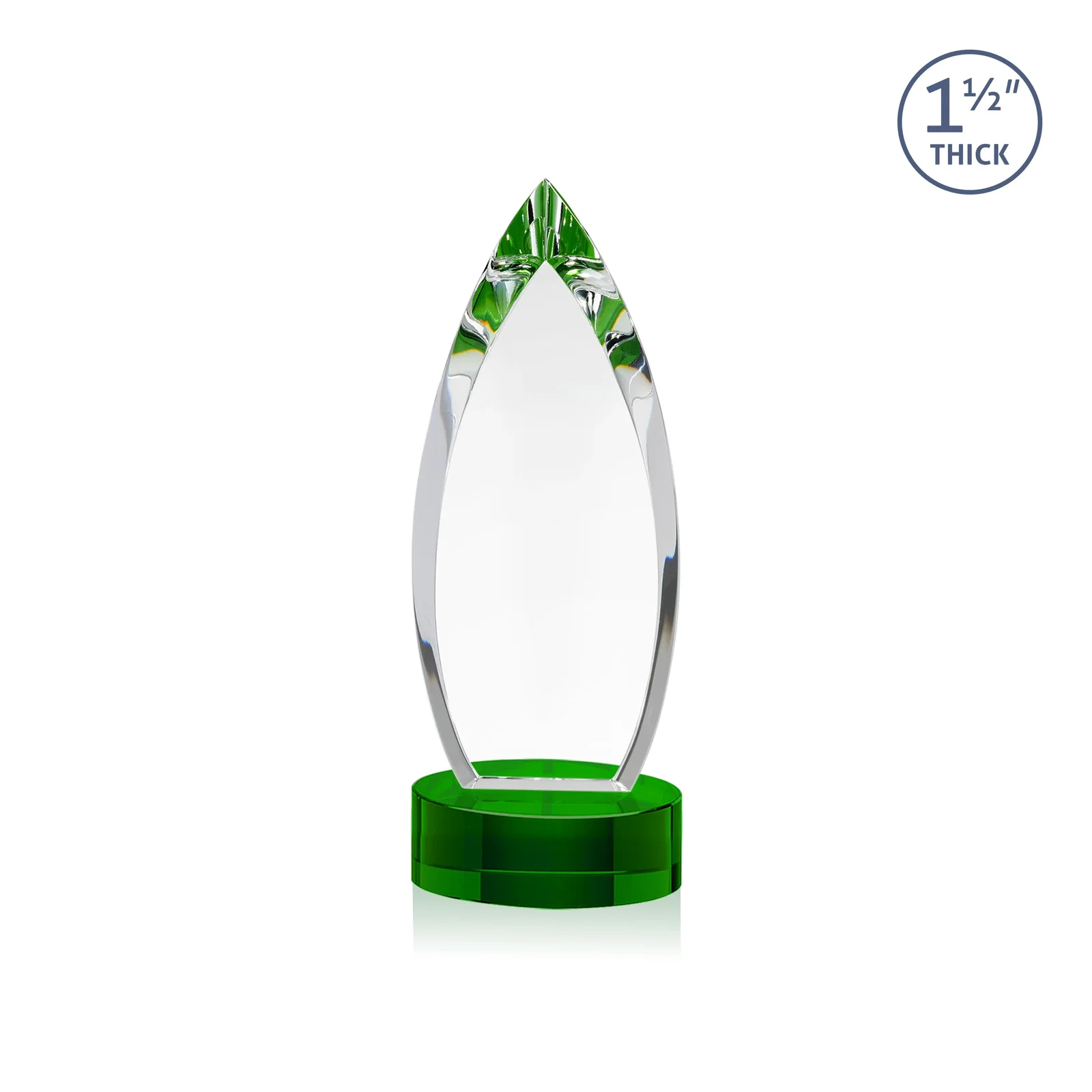 Promotional Optical Crystal Award with Deep Bevels and a Colored Base Accent, awards for corporate award ceremonies