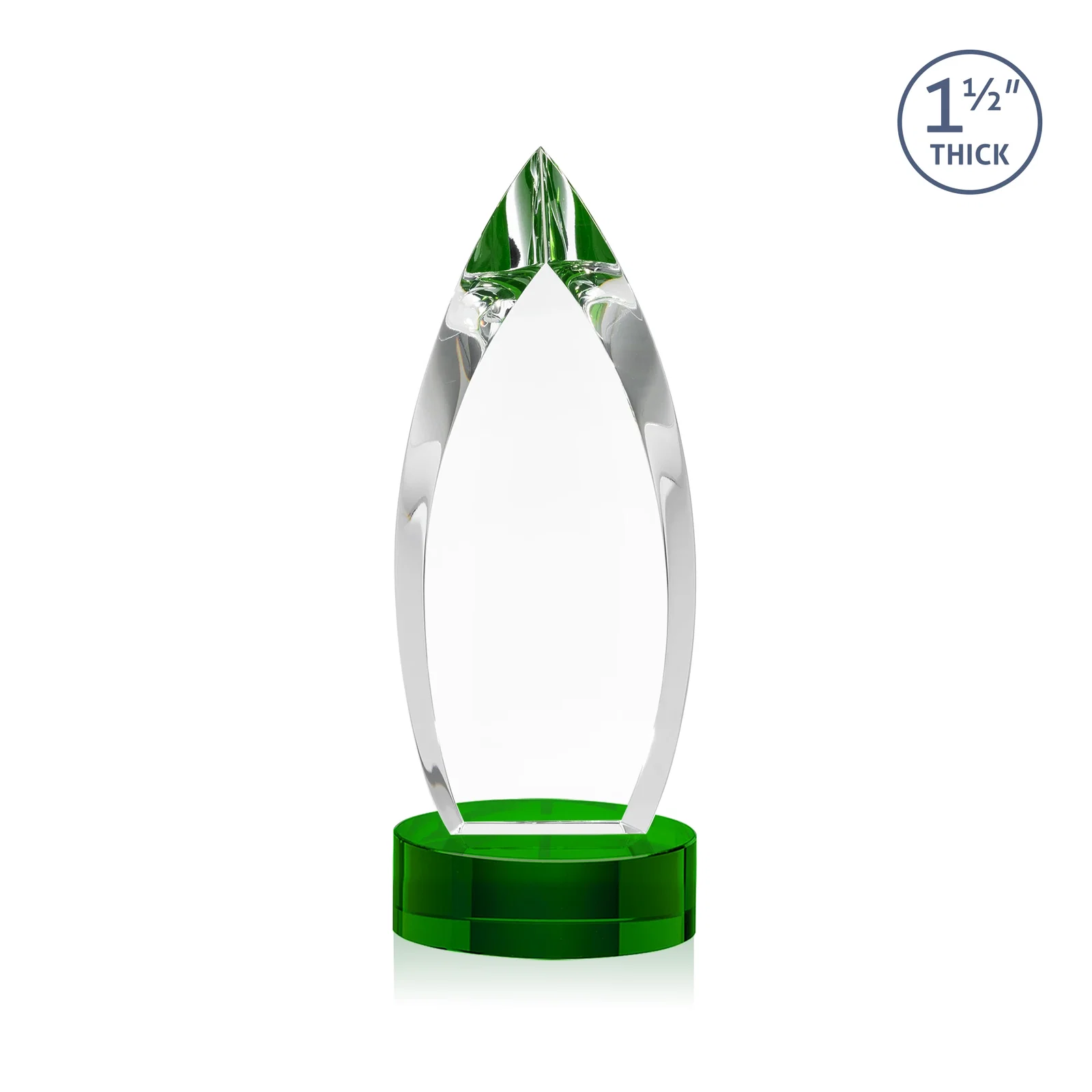 Promotional Optical Crystal Award with Deep Bevels and a Colored Base Accent, awards for service anniversary gifts