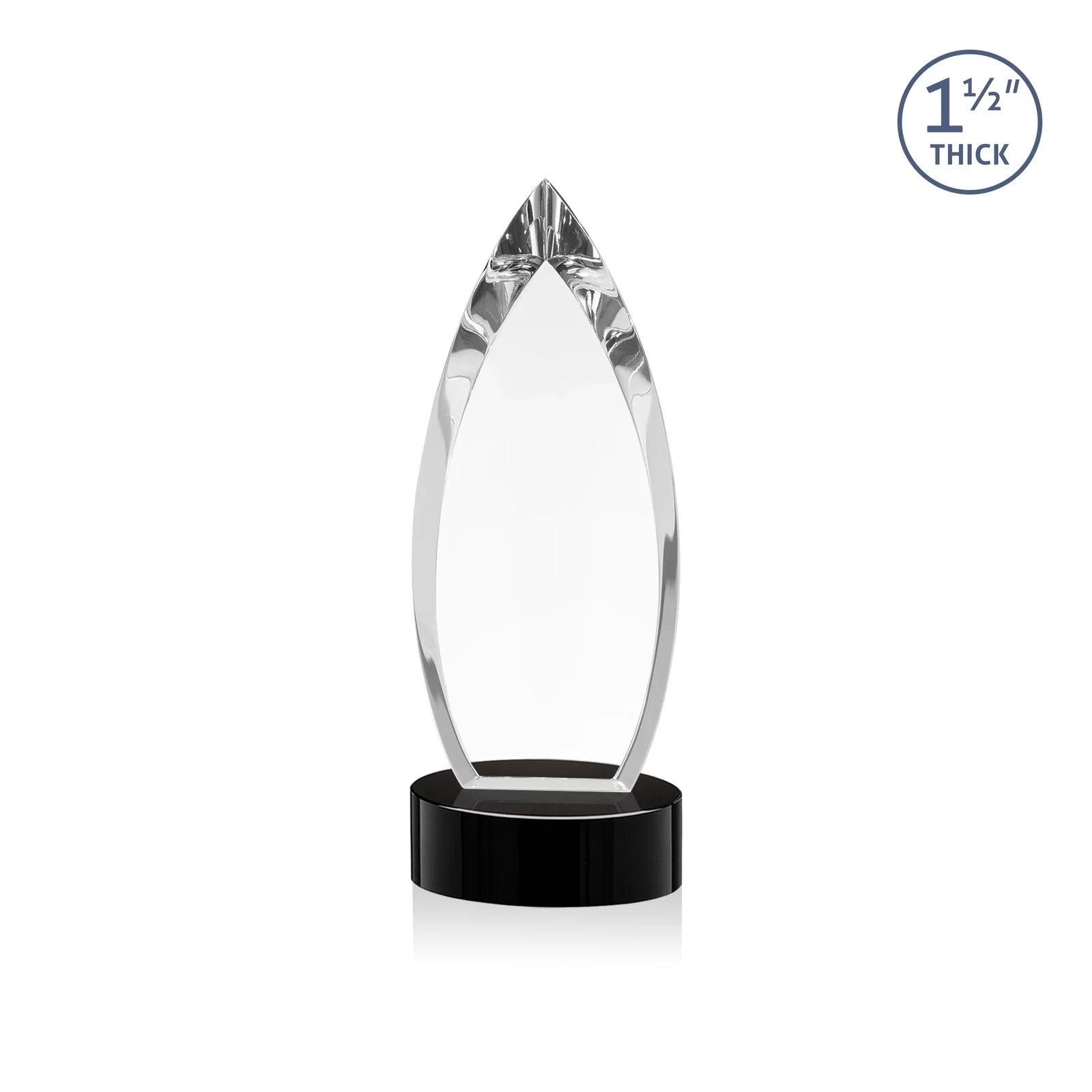 Promotional Optical Crystal Award with Deep Bevels and a Colored Base Accent, awards for team milestone celebrations