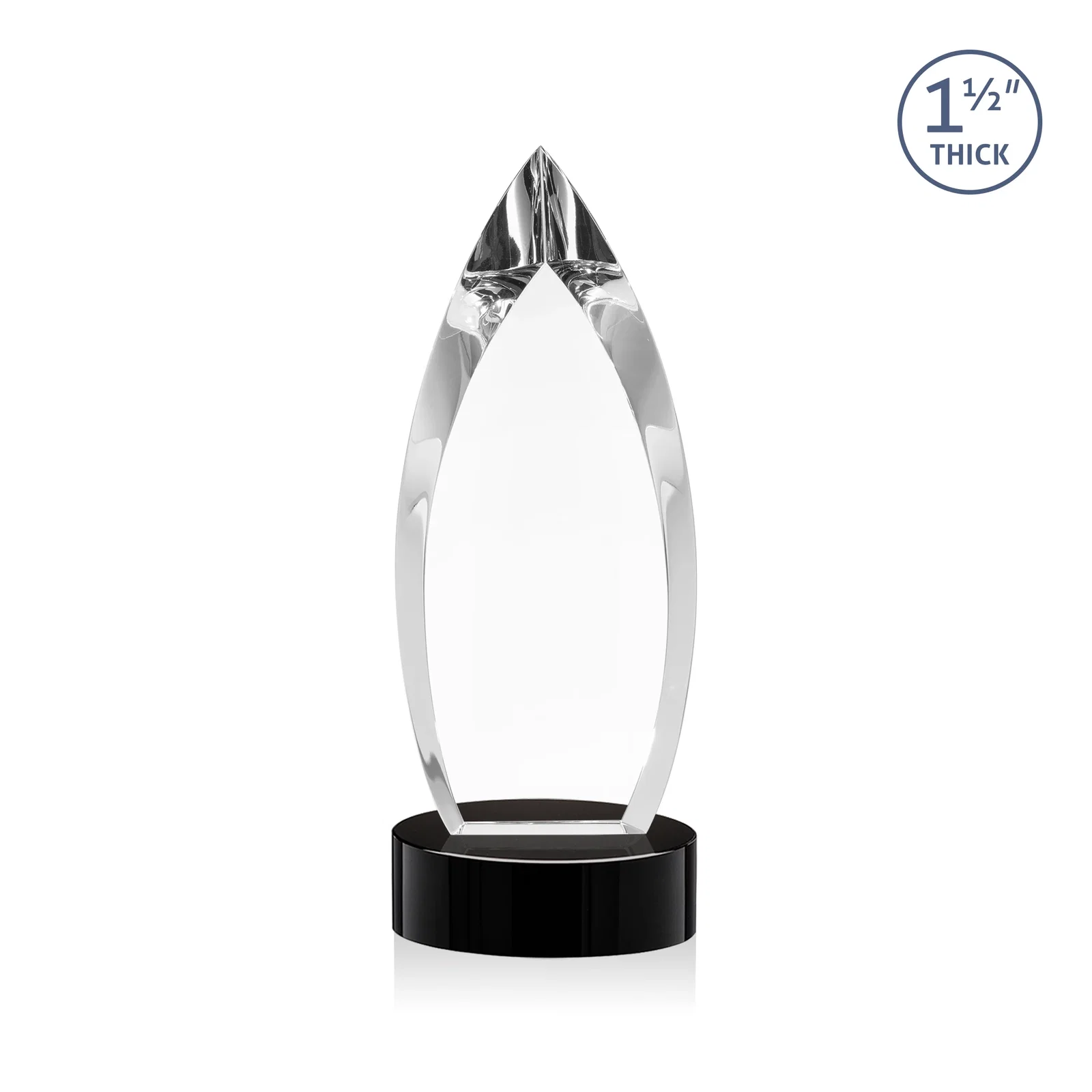 Promotional Optical Crystal Award with Deep Bevels and a Colored Base Accent, awards for donor appreciation