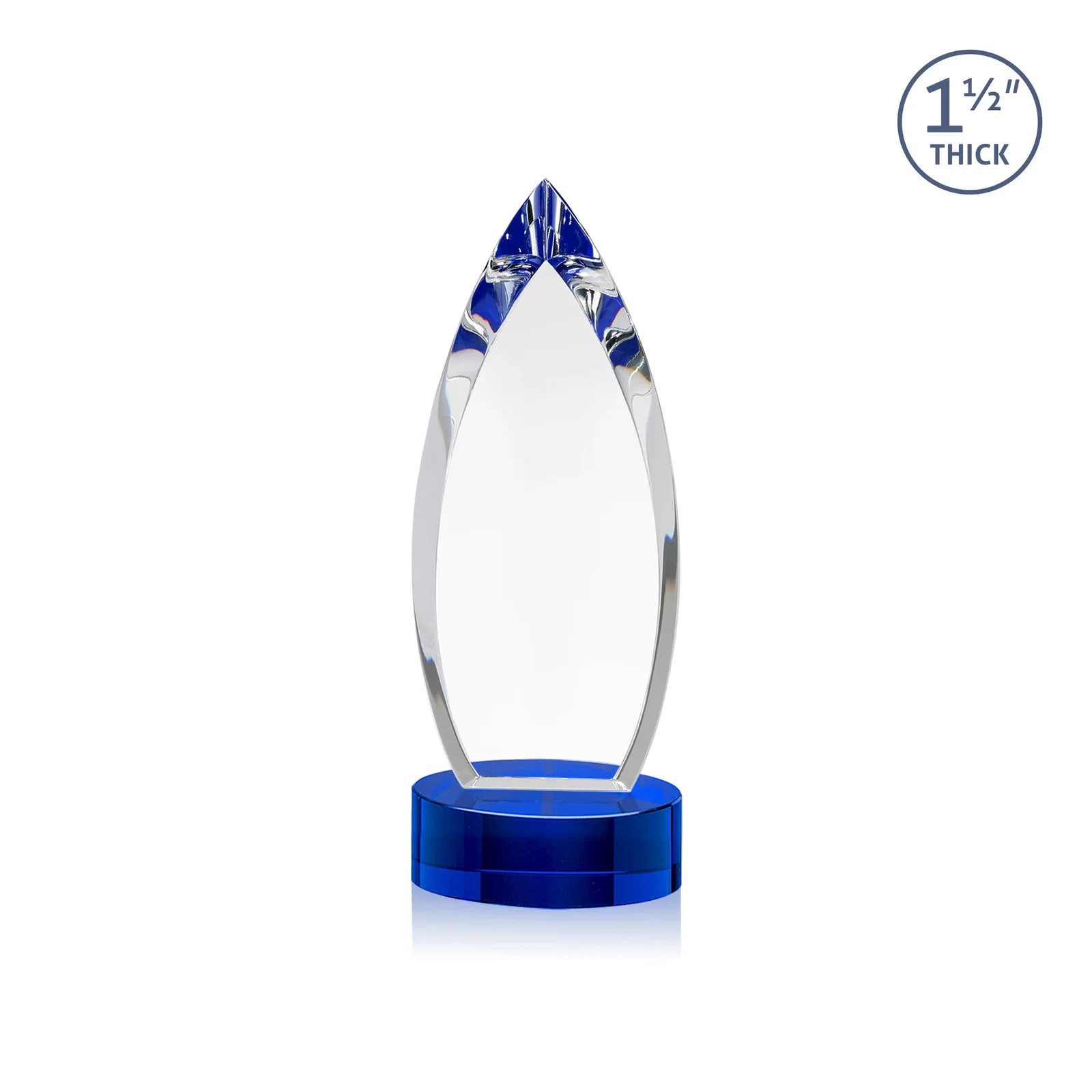 Promotional Optical Crystal Award with Deep Bevels and a Colored Base Accent, awards for volunteer appreciation