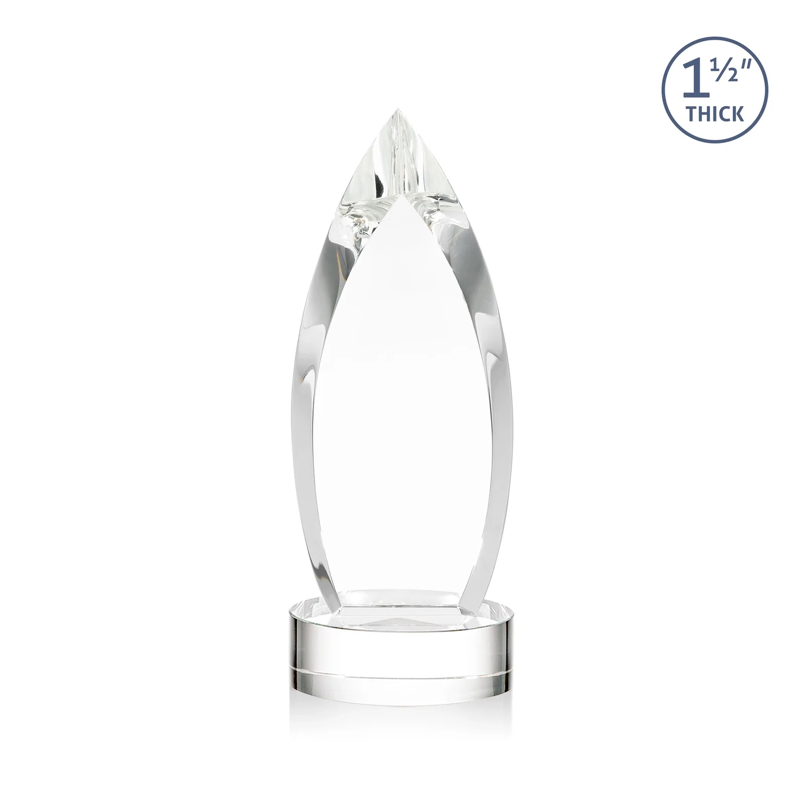 Personalized Optical Crystal Teardrop Award with Colored Base Accent, awards for volunteer appreciation