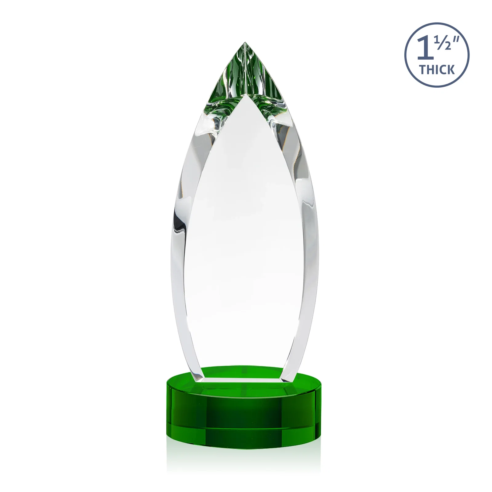 Promotional Optical Crystal Teardrop Award with Colored Base Accent, awards for service anniversary gifts