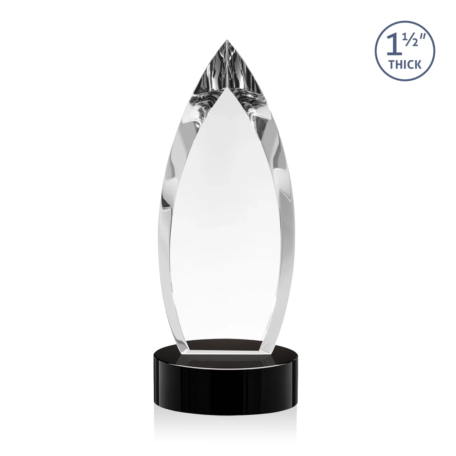 Promotional Optical Crystal Teardrop Award with Colored Base Accent, awards for donor appreciation