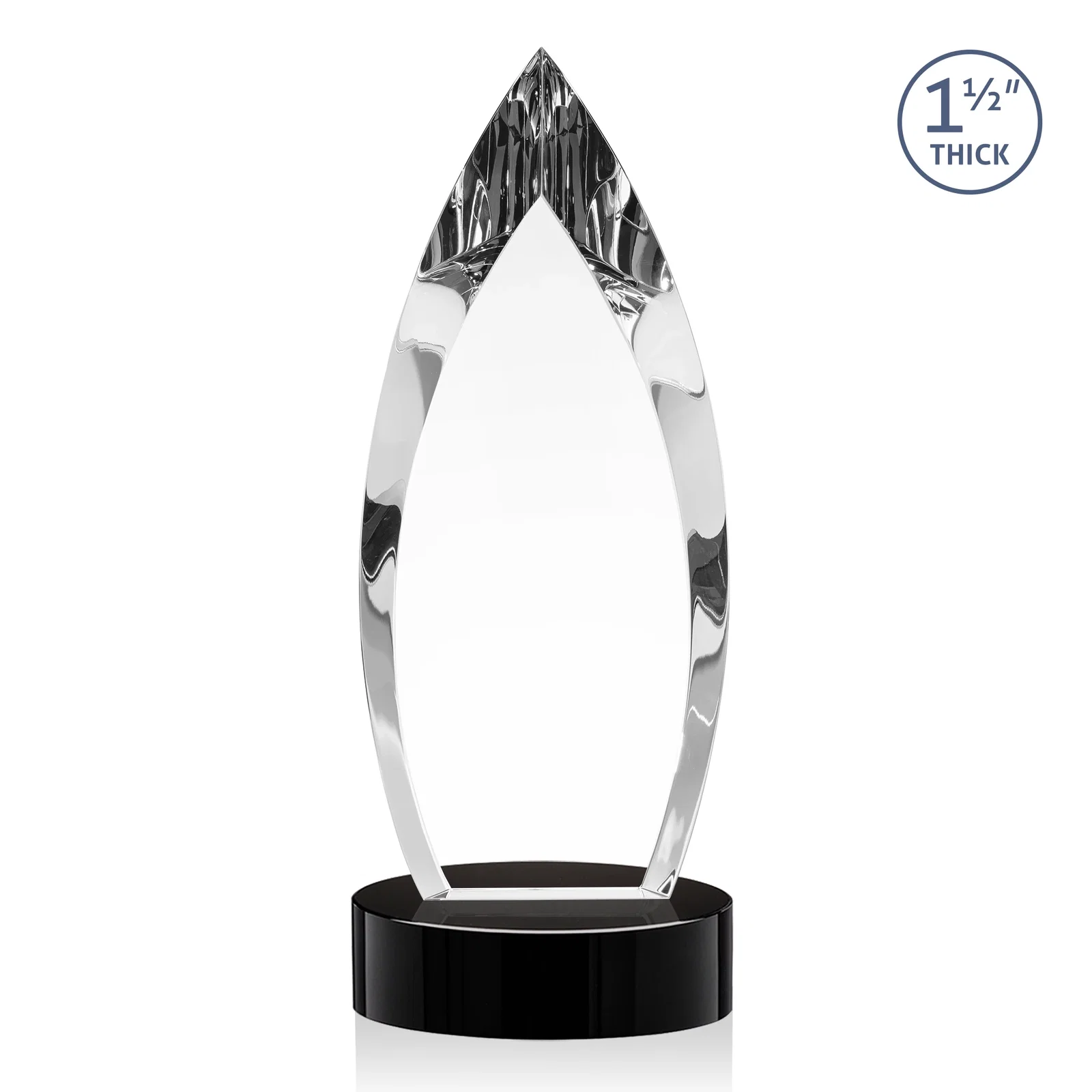 Promotional Optical Crystal Teardrop Award with Colored Base Accent, awards for graduation ceremonies