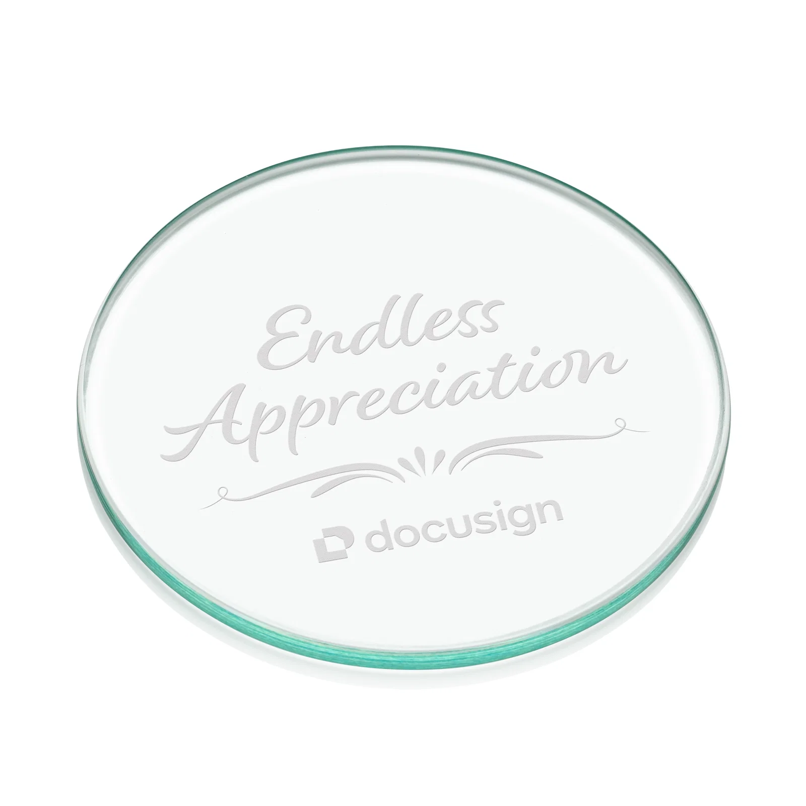 Round Glass Coasters on a Rosewood Base Holder — view 6