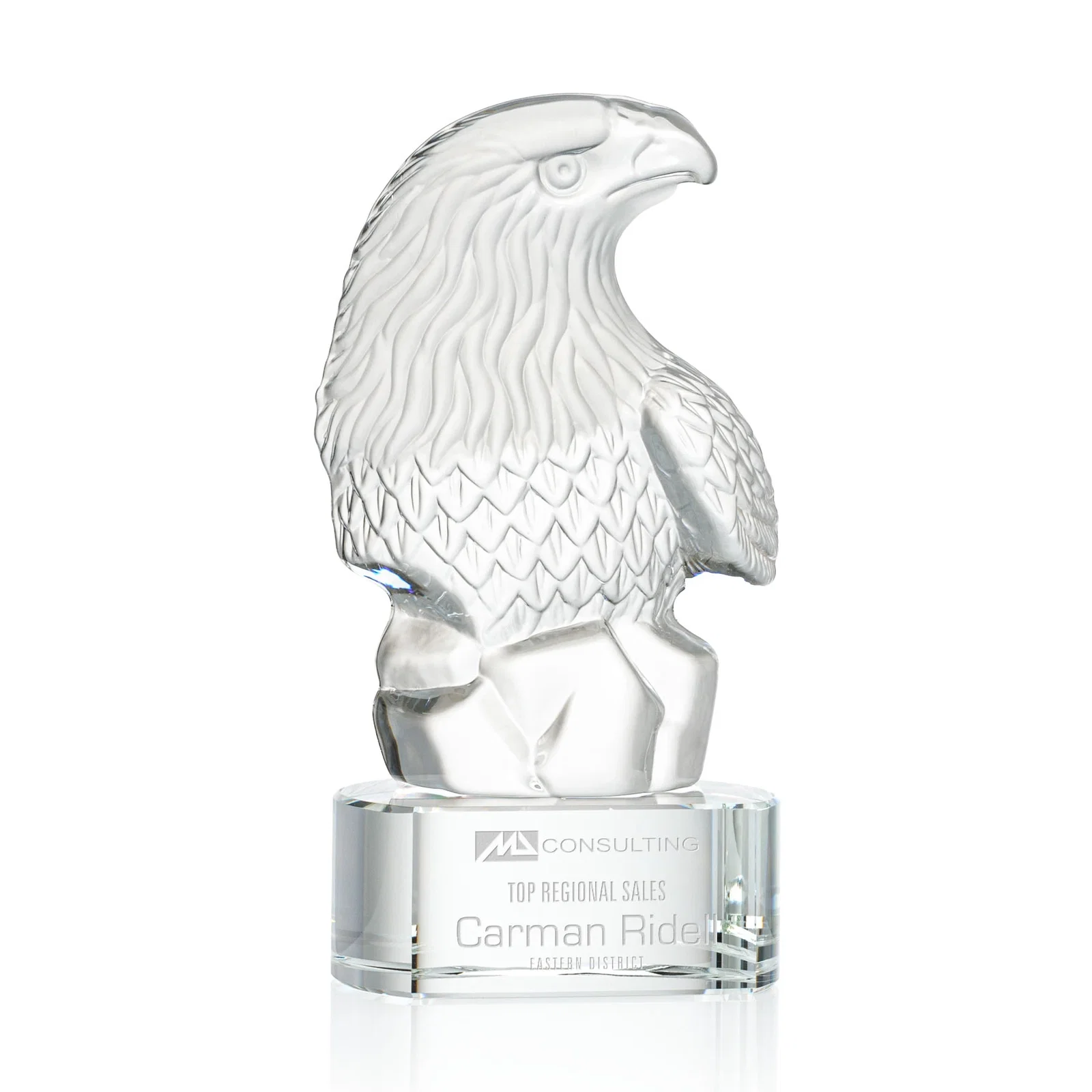 Custom Optical Crystal Eagle Head Award for corporate award ceremonies