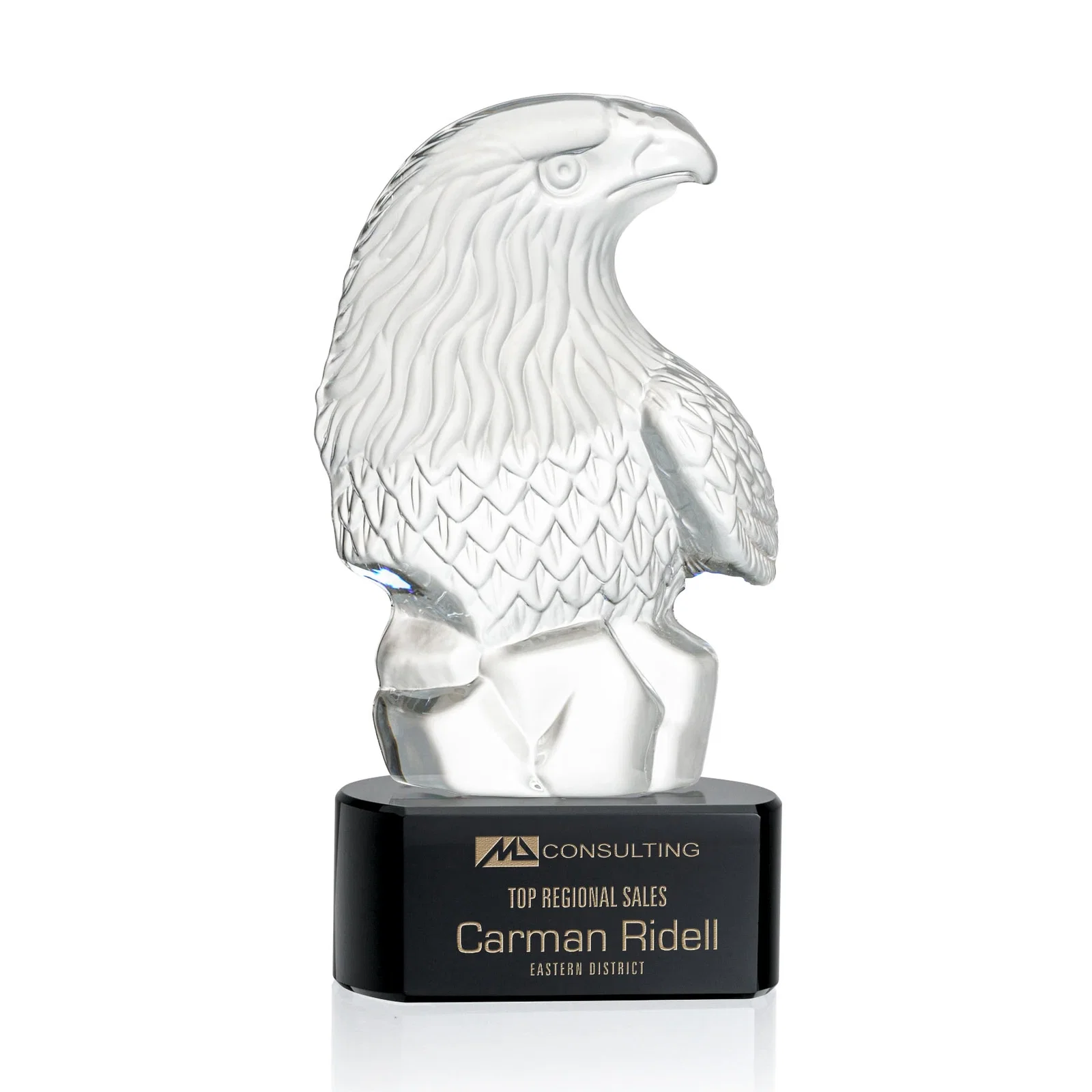 Custom Optical Crystal Eagle Head Award for service anniversary gifts