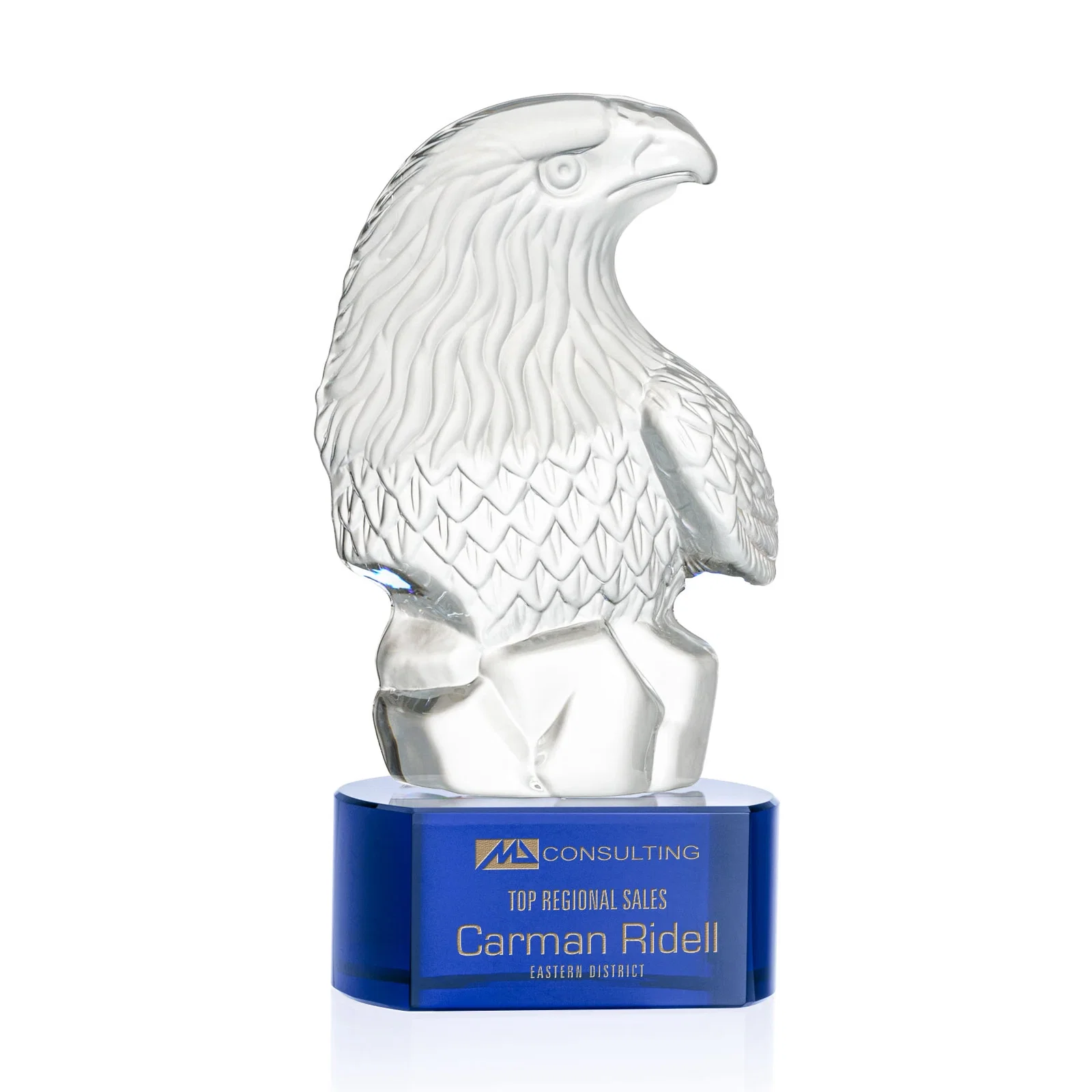 Custom Optical Crystal Eagle Head Award for sales achievement awards