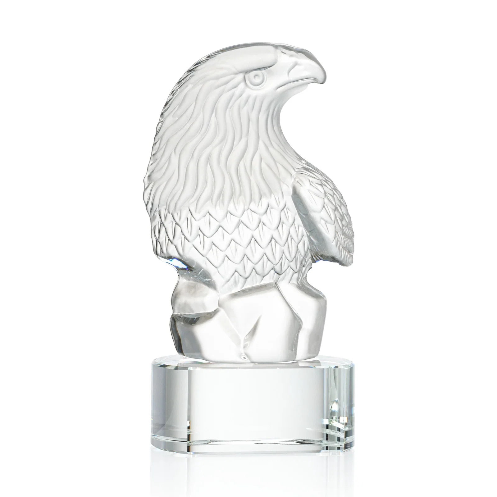 Custom Optical Crystal Eagle Head Award for team milestone celebrations