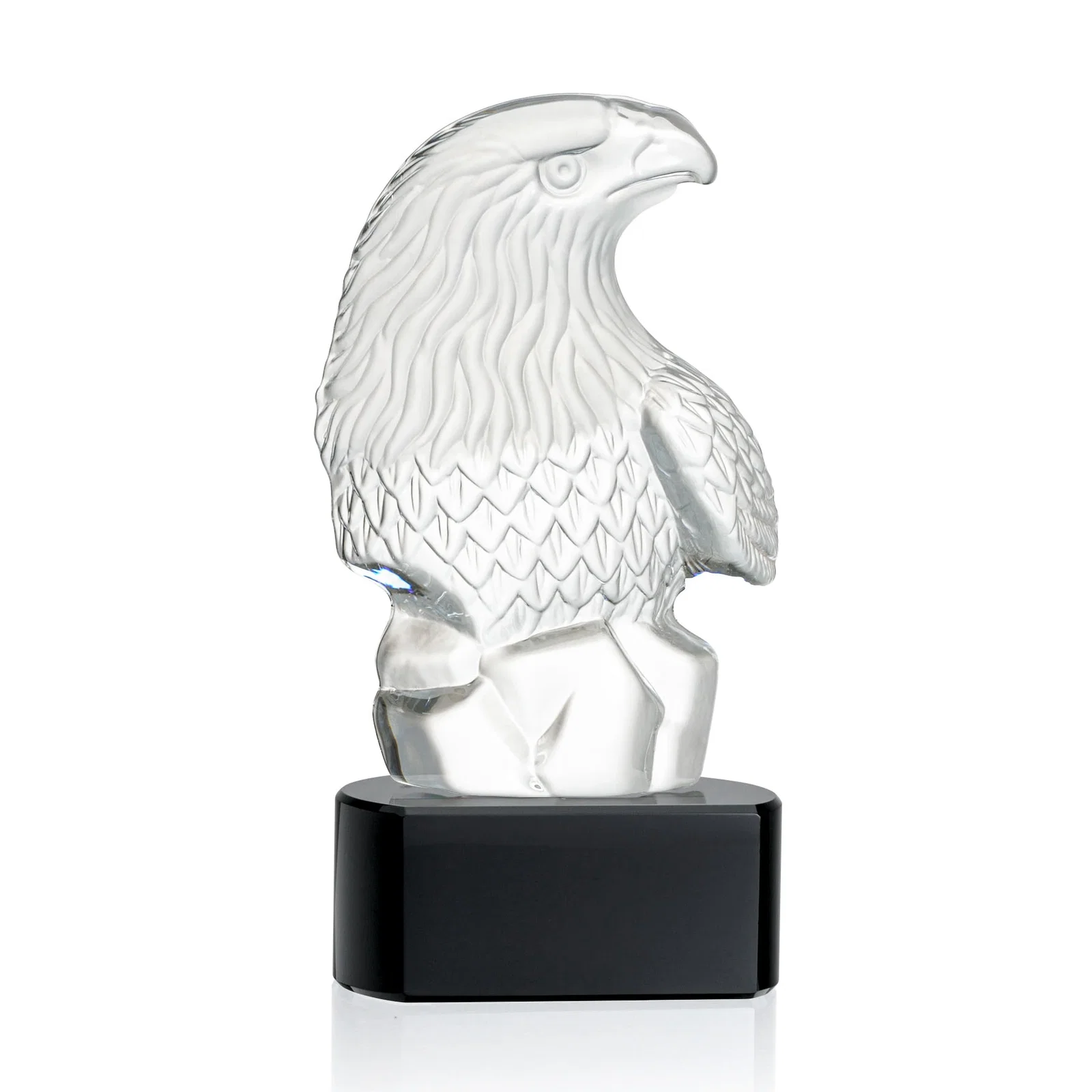 Custom Optical Crystal Eagle Head Award for donor appreciation