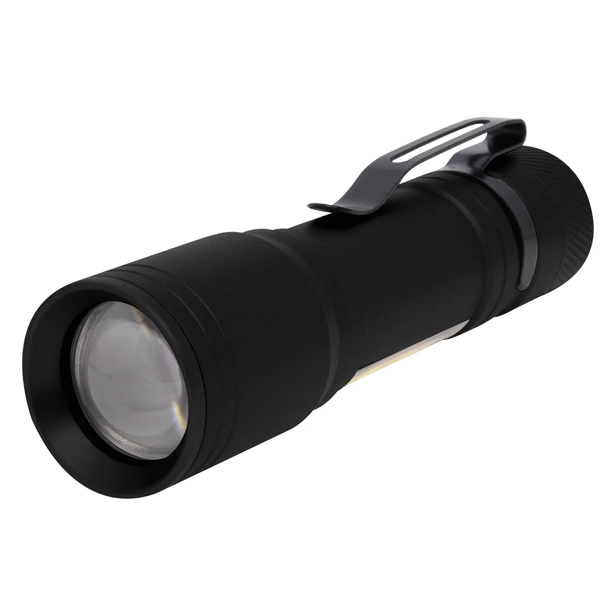 Held in one hand, the small light points forward