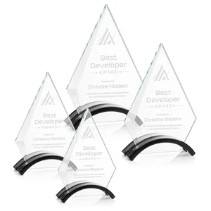 Starfire Crystal Triangle Award with Beveled Left Edge