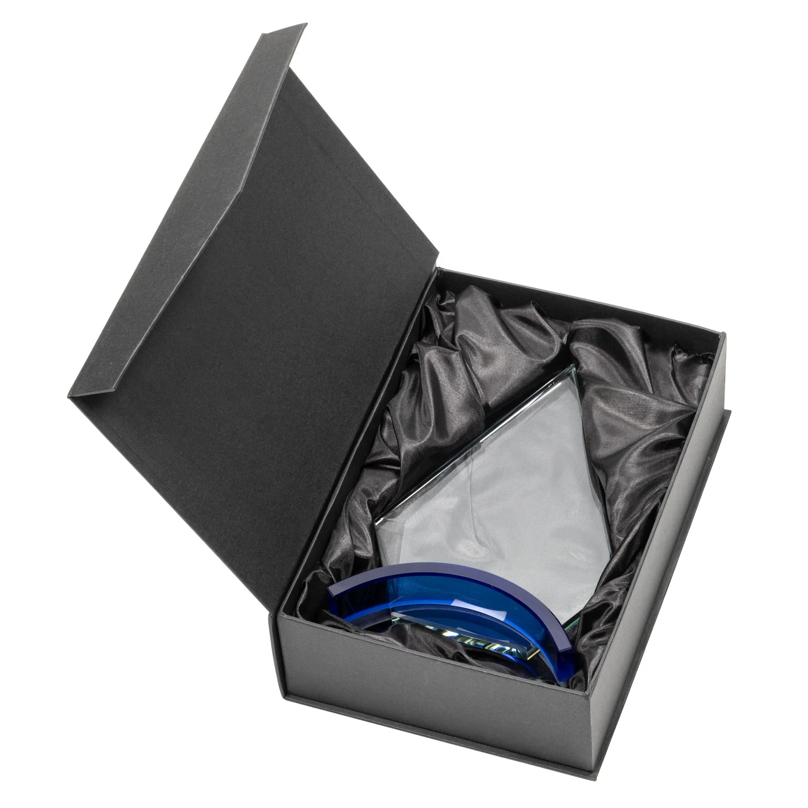 Custom Starfire Crystal Triangle Award with Beveled Left Edge for company anniversary events