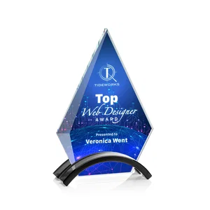 Starfire Crystal Triangle Award with Beveled Left Edge