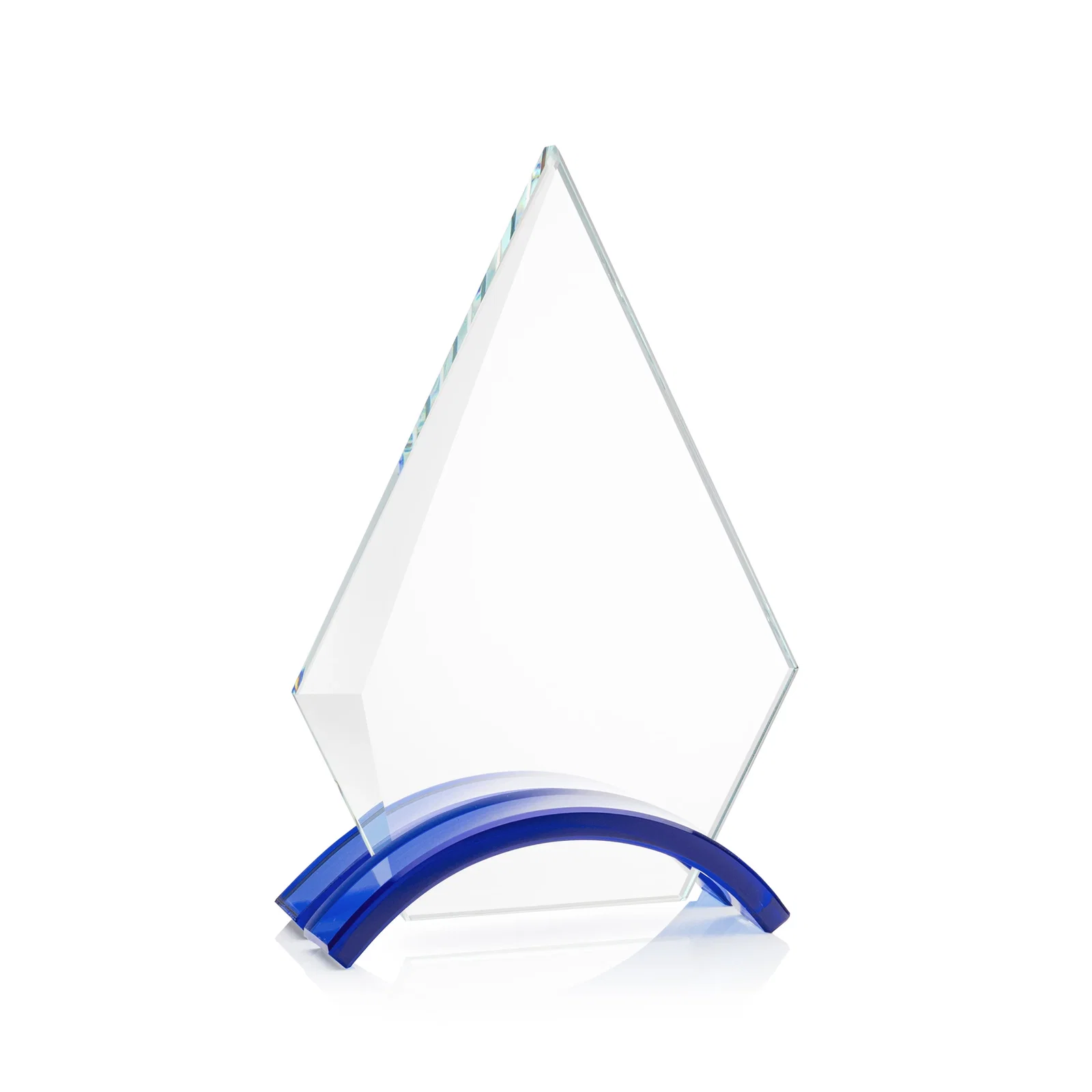 Promotional Starfire Crystal Triangle Award with Beveled Left Edge for service anniversary gifts