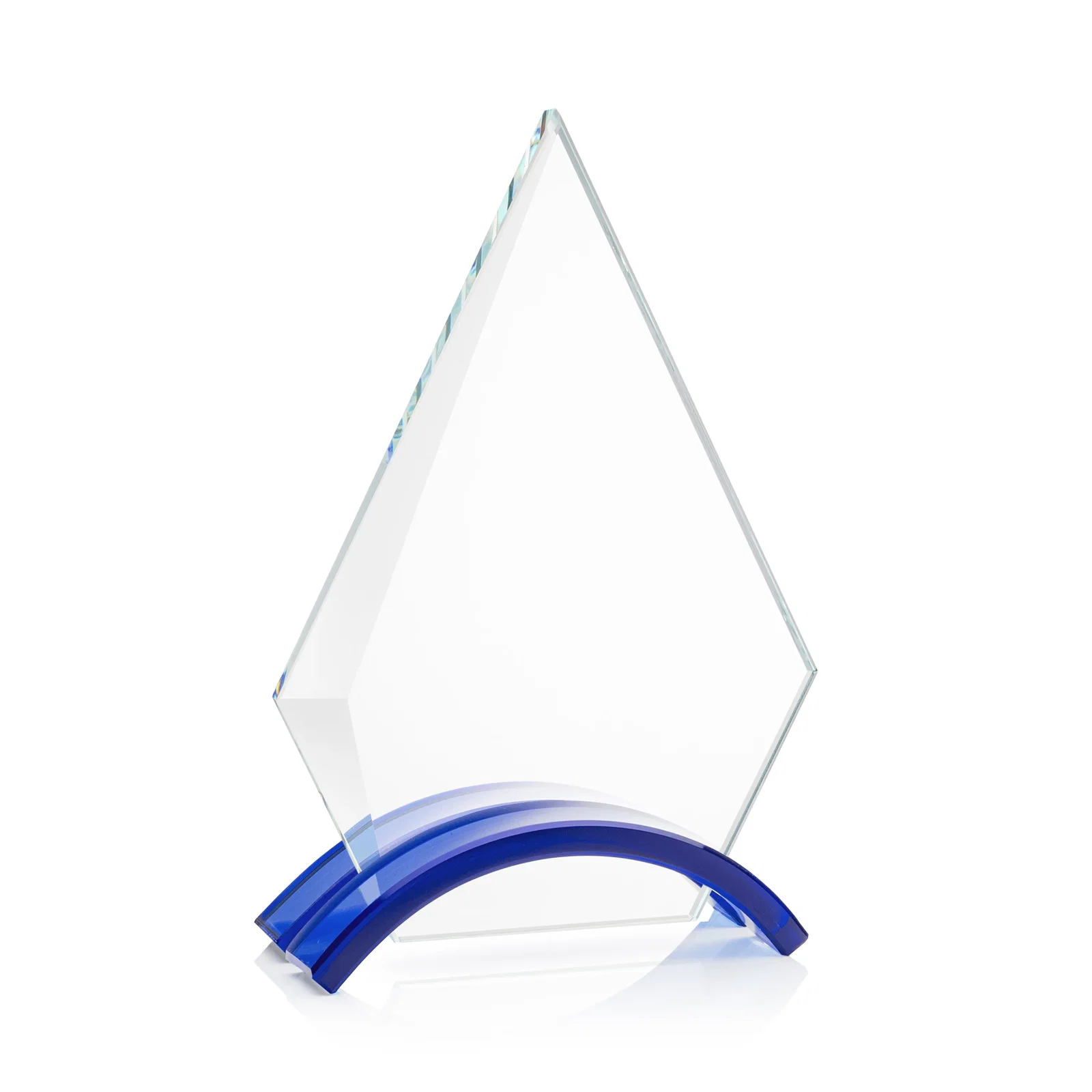 Promotional Starfire Crystal Triangle Award with Beveled Left Edge for sales achievement awards