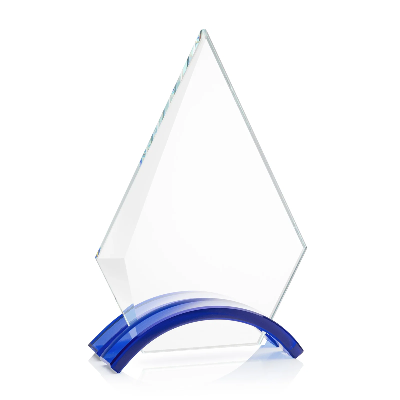 Promotional Starfire Crystal Triangle Award with Beveled Left Edge for retirement presentations