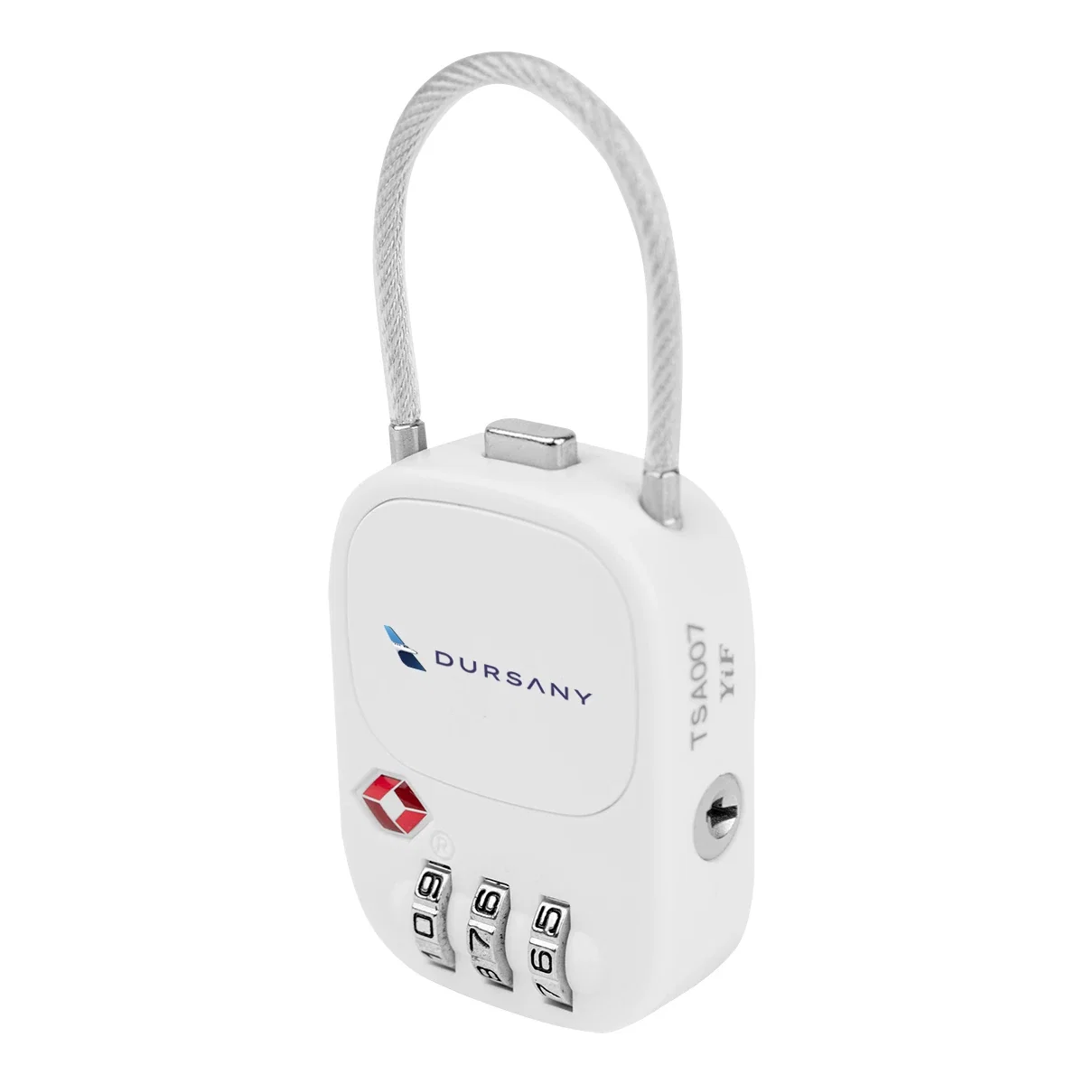 Lock attached to a suitcase zipper before a flight