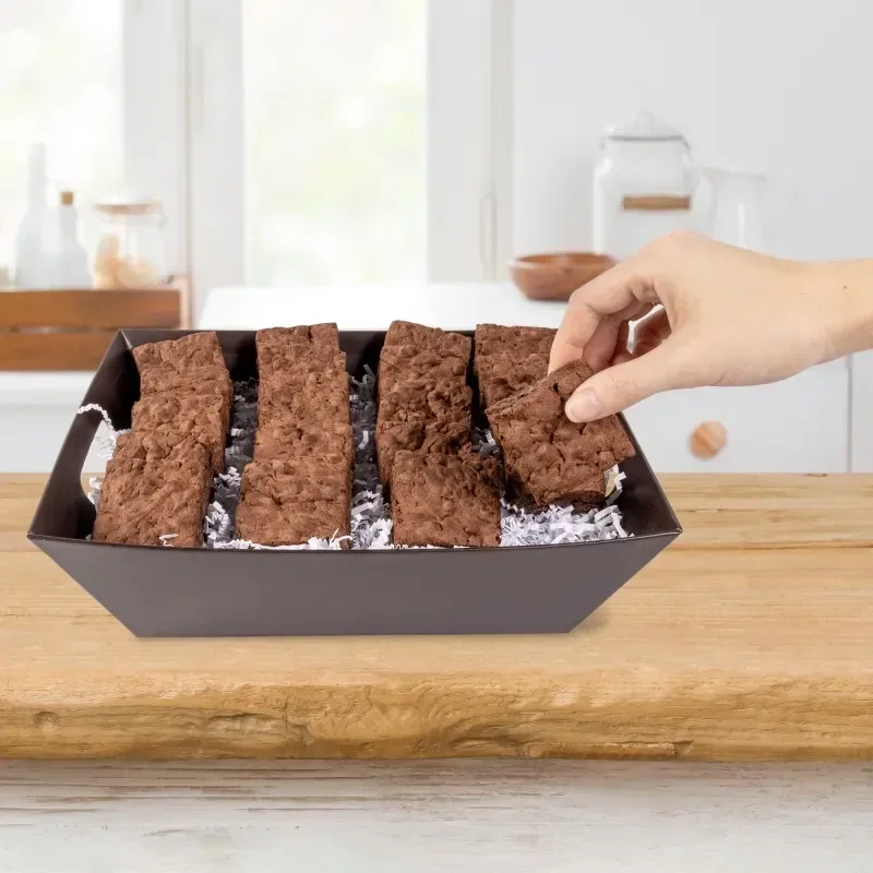 Fresh Beginnings Fudge Brownie Gift Tray held in hand