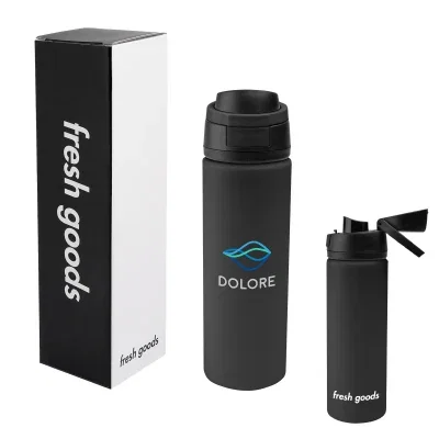 Recycled stainless steel bottle holding twenty four ounces