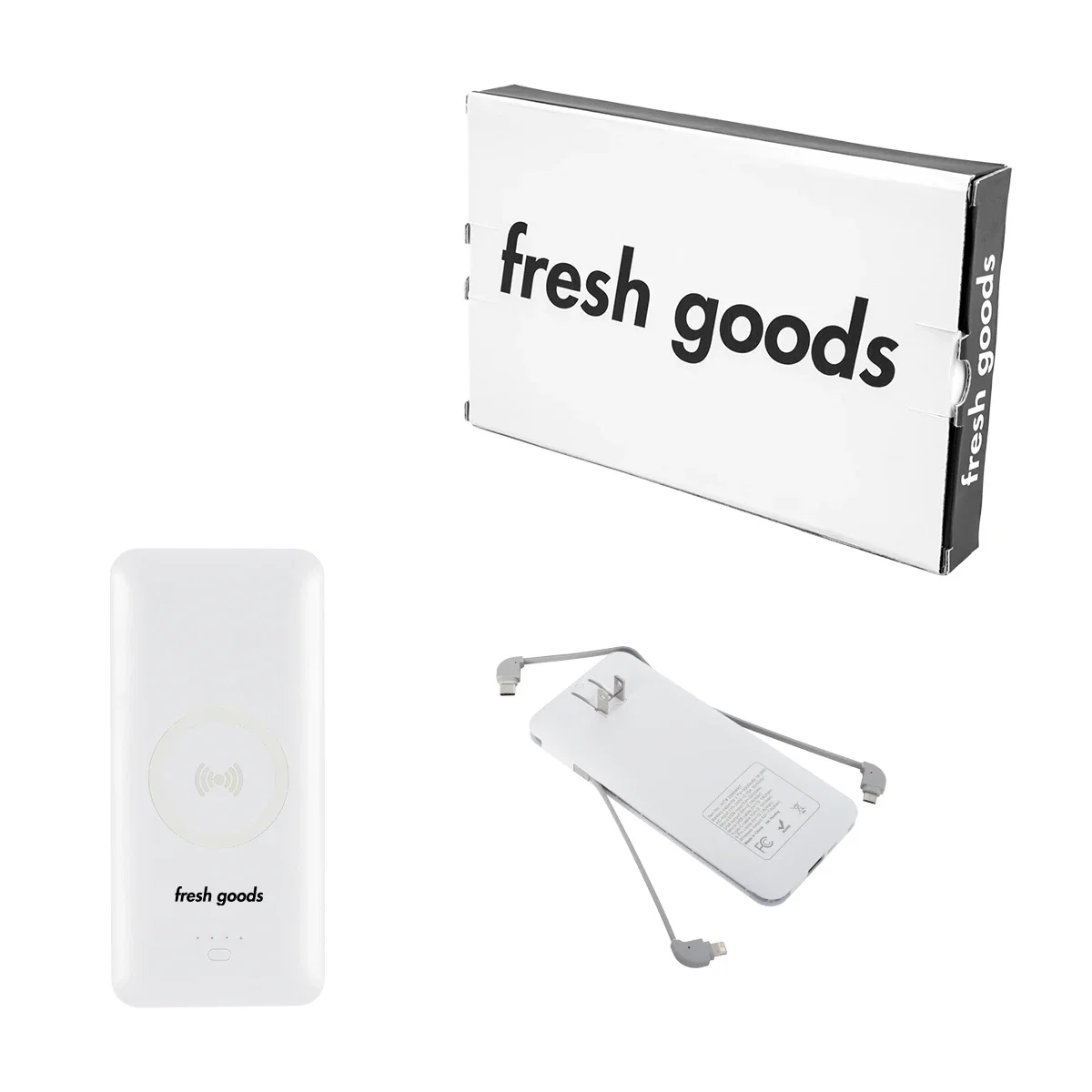 Side profile of the pocket size charger held in one hand