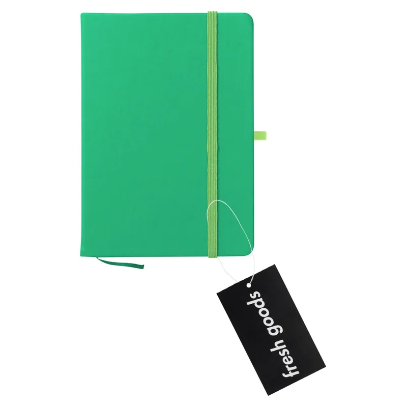 Front and spine visible on a pocket size notebook