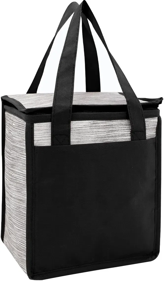 Non-woven cooler bag with a zippered main compartment
