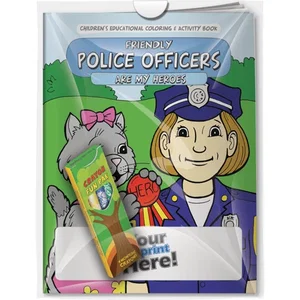 Friendly Police Officers are My Heroes Coloring Book & Crayons Combo Pack (Imprinted Crayons)