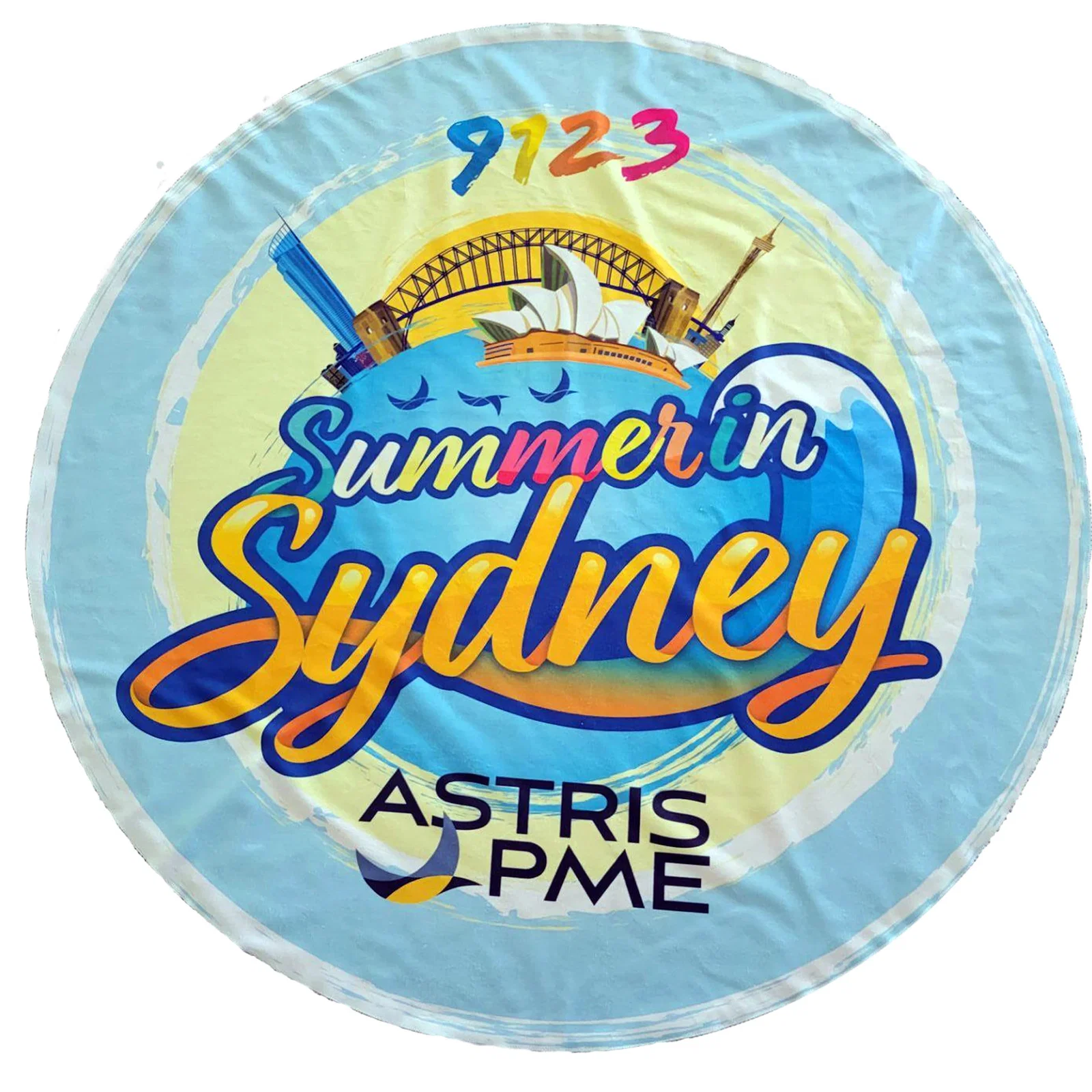 Round Beach Towel No Fringes — view 3