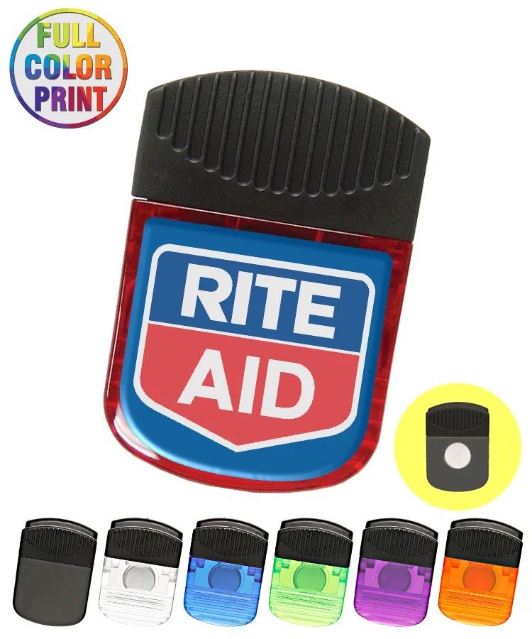 Frosted Magnetic Memo Clip with Wide Square Base — view 2