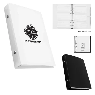 Mini refillable binder with a frosted cover, shown closed from the front