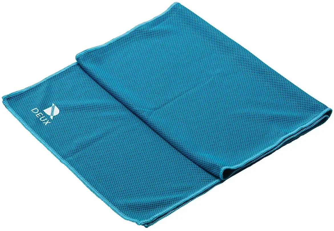 Promotional Frosty cooling towel draped around the neck at the gym