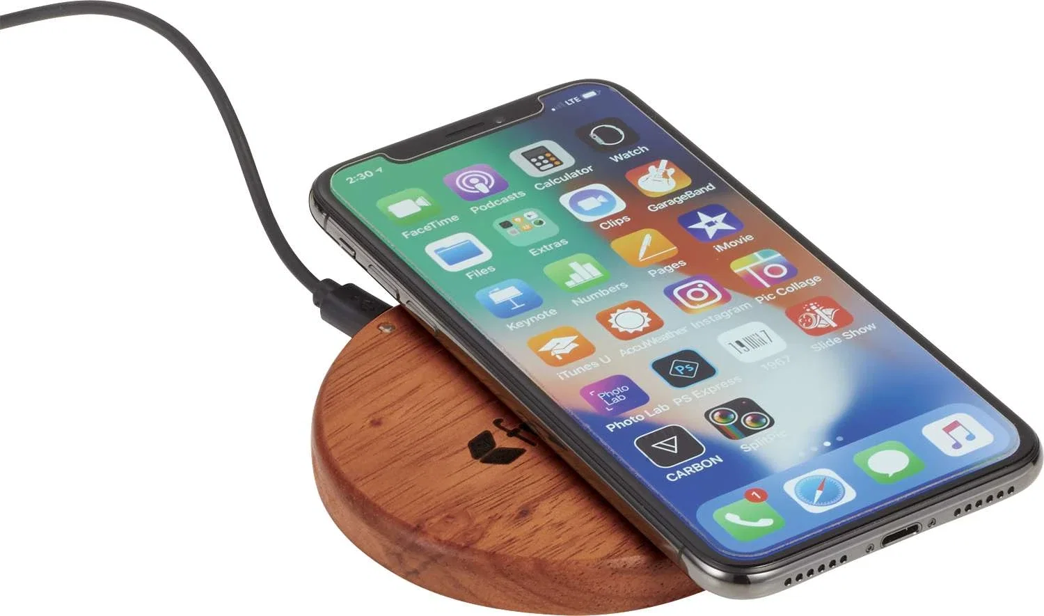Personalized Mahogany Wireless Charging Pad — view 7
