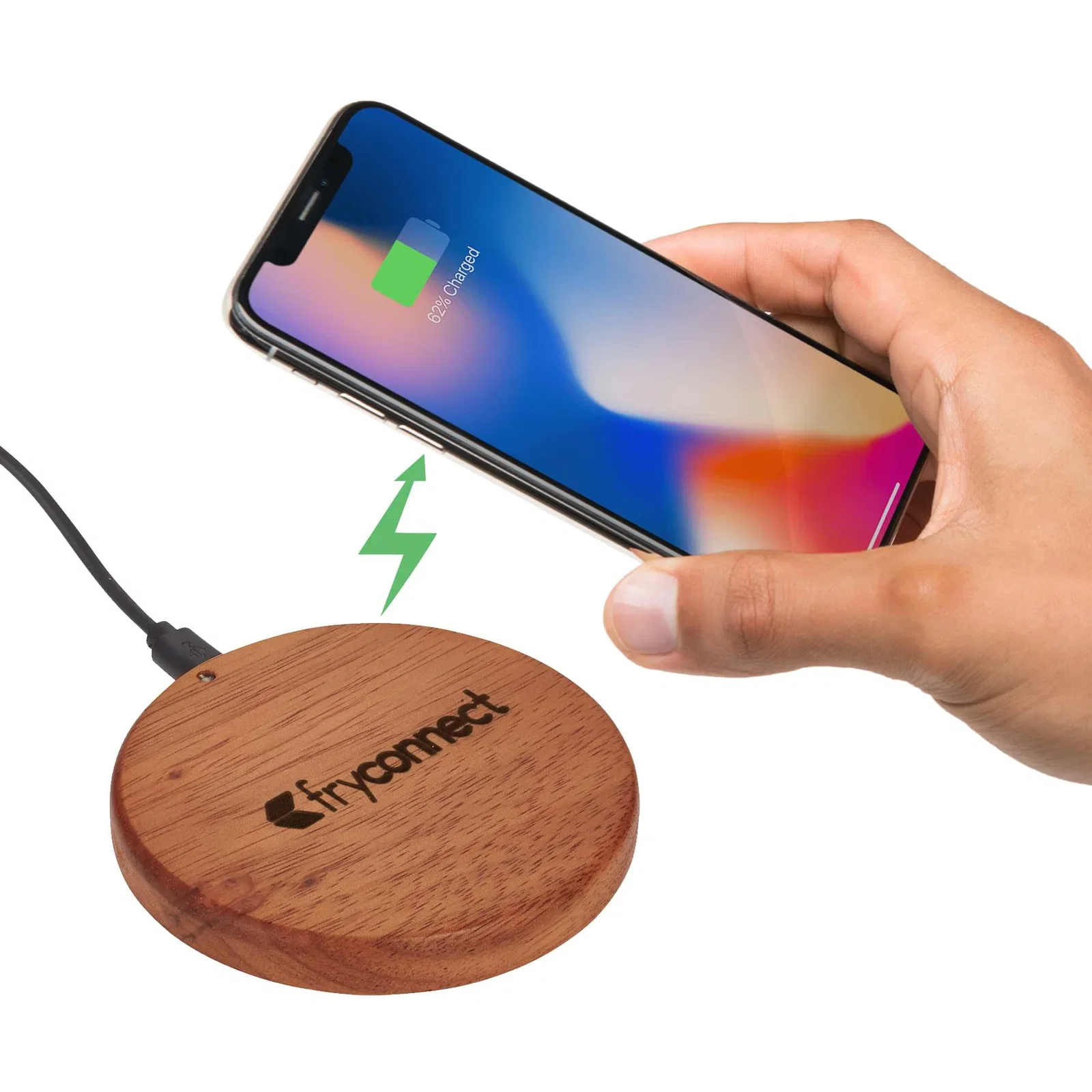 Personalized Mahogany Wireless Charging Pad — view 9