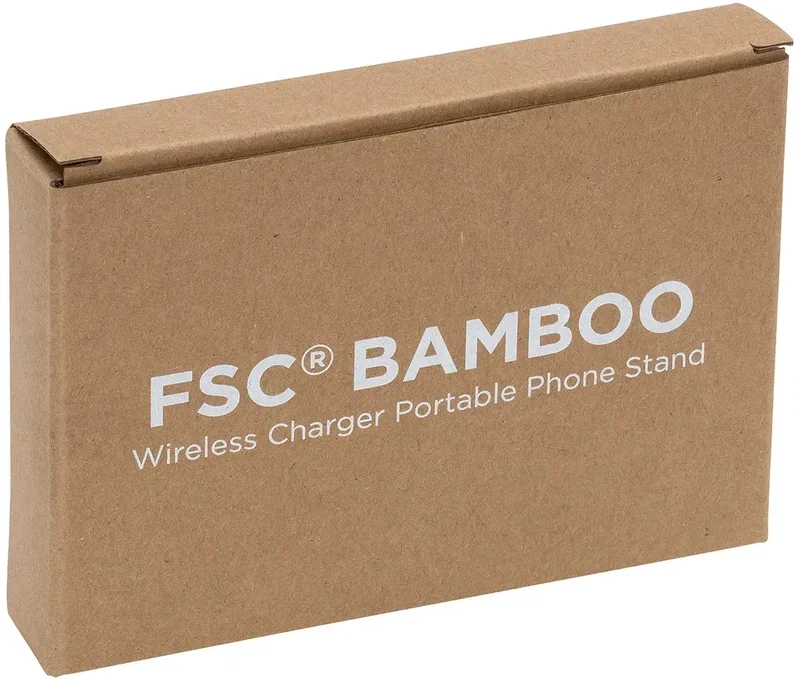 FSC® Bamboo Charging Stand Wireless Charger Portable Phone Stand — view 6