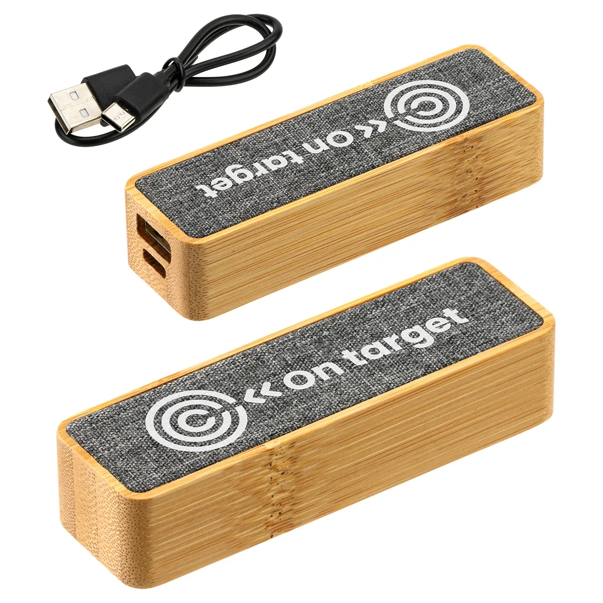 FSC mini power bank in use, charging a smartphone