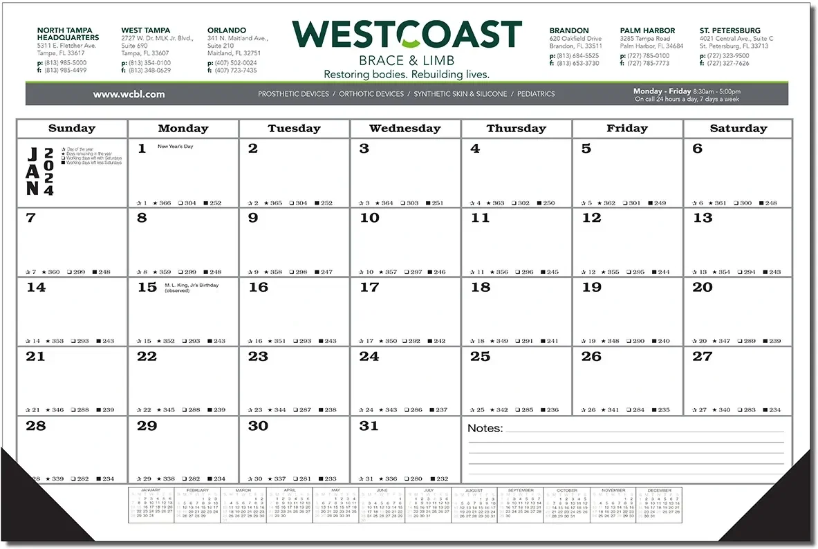 Full Color 12 Sheet Desk Pad Calendar — view 2