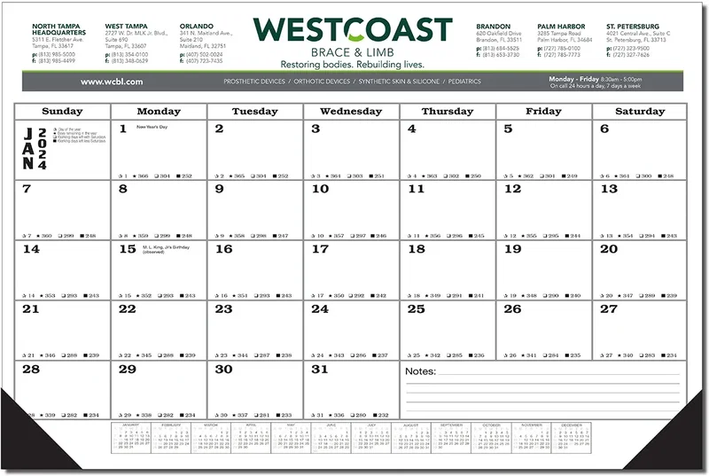 Full Color 12 Sheet Desk Pad Calendar — view 2
